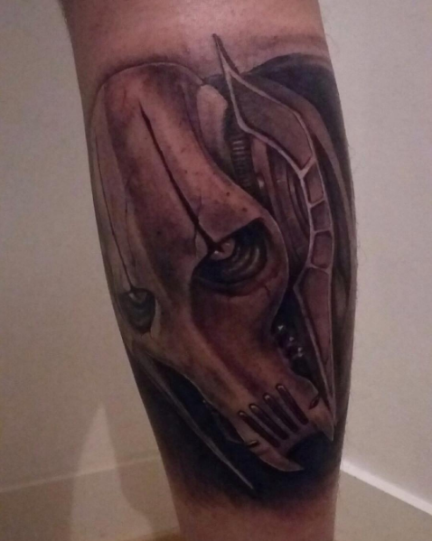 General Grievous Star Wars tattoo black and grey by Peter van der Helm @ Walls and Skin